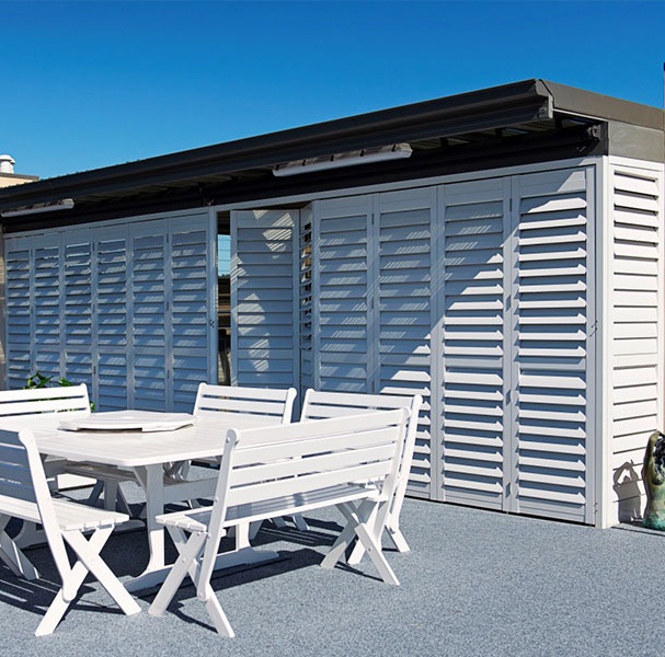 Outdoor Fixed panel shutters Multi Folding Panel Shutters Blind Louver Interior Up and Down Tracks